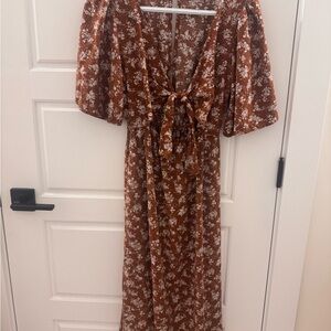 Audrey 3+1 Floral Rust Midi Dress